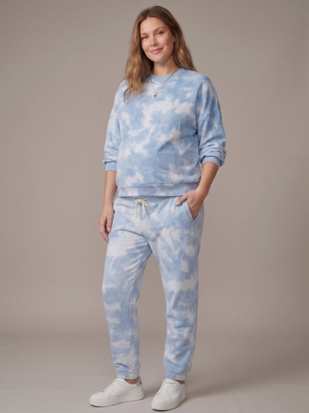GAP Maternity Blue Tie Dye Sweatsuit Set Joggers & Sweatshirt Size Medium